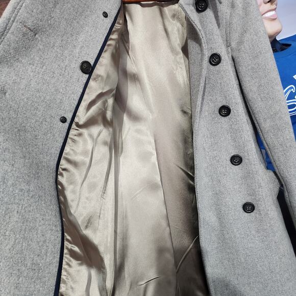 J.Crew Wool Blend Double-Breasted Coat Sz 2 – Gray Long Winter Jacket w/ Belt - Picture 6 of 11